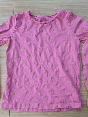 Joe Fresh Pink Long-Sleeve Tee with Gold Heart Print